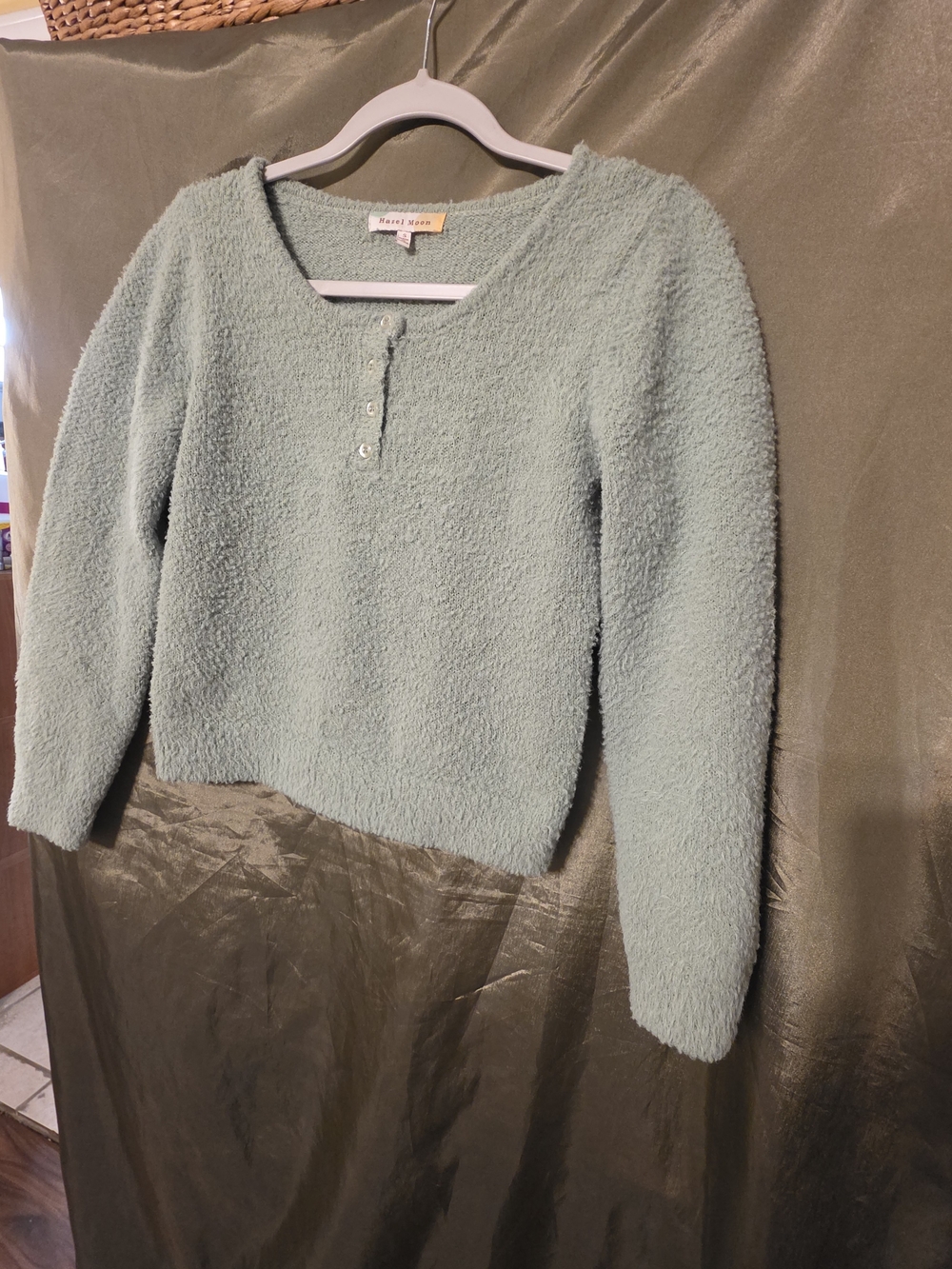 Cozy Fuzzy Mint Long-Sleeve Sweater